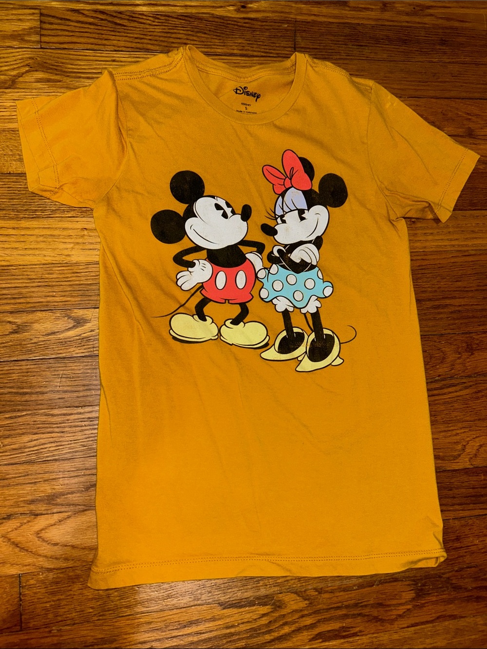 Disney Yellow Kids' Mickey & Minnie Short Sleeve Tee